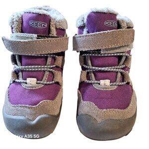 Keen Chukka Toddler Purple & Gray Insulated Winter Boots Size 7 With Fleece Lini